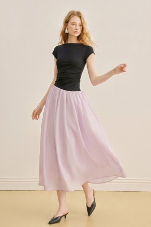 Elegant patchwork dress_2color
