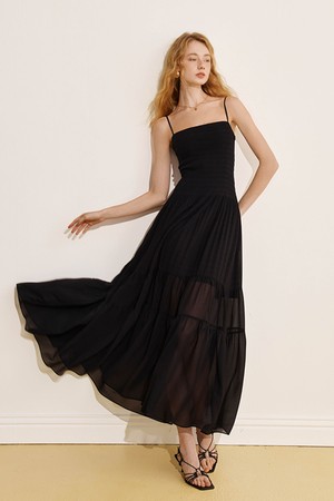 Slimming sheer dress_2color