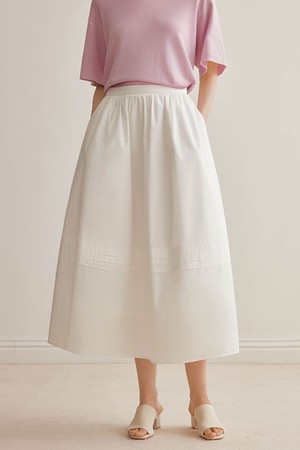 Pleated a-line skirt_2color