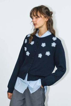 DD_3d floral knit cardigan