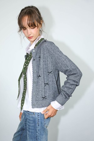DD_Ribbon detail knit cardigan