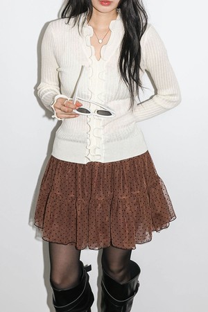 DD_Dot ruffle mini skirt