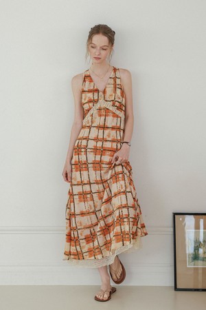 DD_Sunset plaid dress_ORANGE