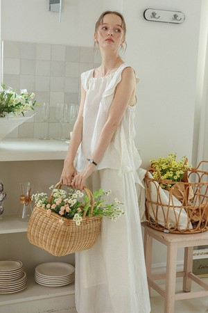 DD_Flutter ruffle blouse and skirt set_IVORY