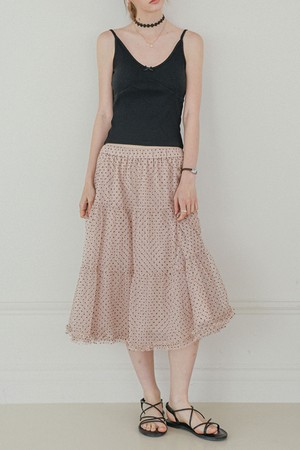DD_Dotted chiffon tiered skirt_PINK