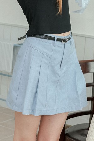 DD_Clean fit a-line mini skirt_BLUE