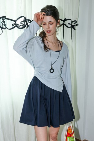 DD_Sleeveless layered dress loose top set_BLUE