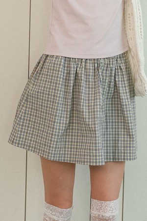 DD_Check a-line mini skirt_BLUE