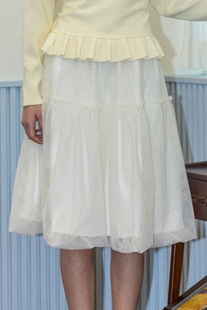 DD_Flared mesh skirt_IVORY