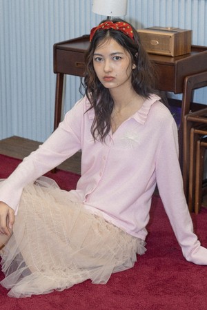 DD_Romantic frill knit cardigan_PINK