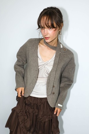 DD_Scarf neck jacket