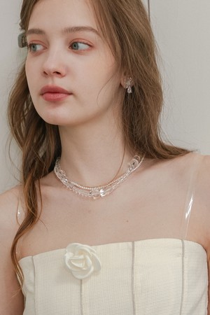 DD_Clear bead layered necklace