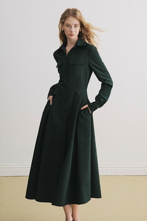 YY_Elegance long-sleeve shirt dress