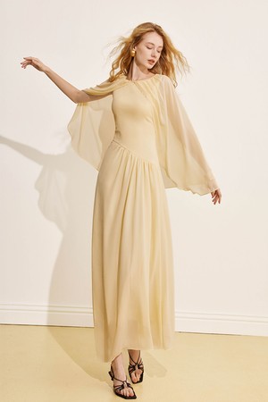 YY_Stylish fake two-piece dress
