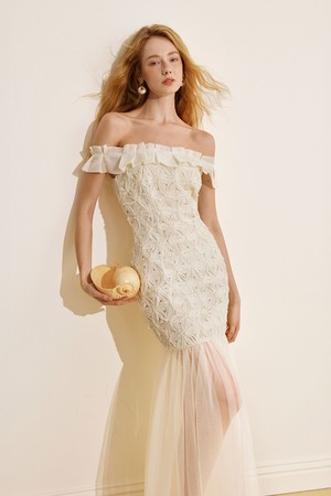 YY_Lace mesh skirt dress