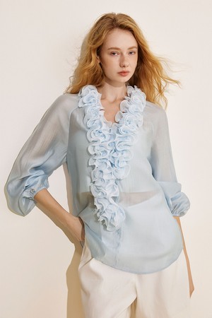 YY_Cover-up lace v-neck top