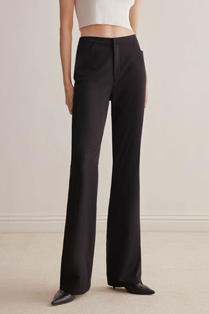 YY_Black bootcut suit pants