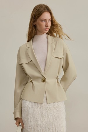 YY_Slimming button blazer