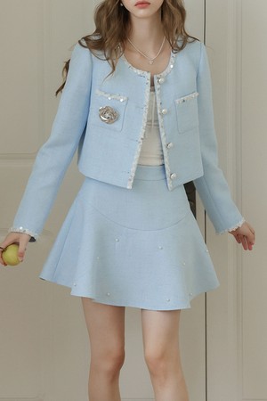 Cest_Pearl point flare skirt