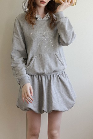 Cest_Bubble hem mini skirt