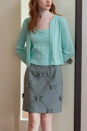 Cest_Line ribbon mini skirt