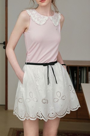 Cest_Ribbon scallop skirt
