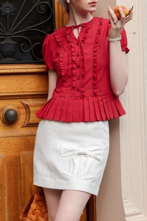 Cest_Ribbon mini skirt