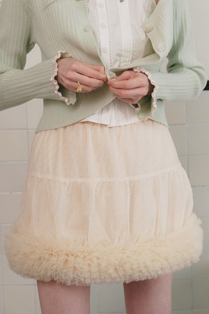 Cest_Cloud mesh banding skirt