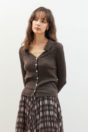 WD_Deep v-neck ribbed cardigan