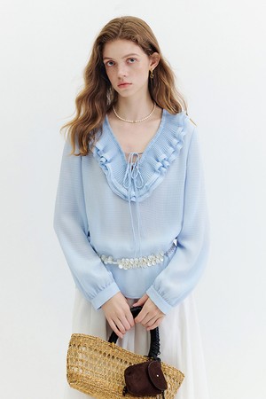 WD_Bubble plaid double-layer top