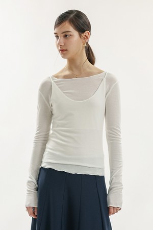 WD_Layered sleeve inner and top set_WHITE