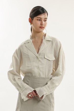 WD_Open collar lace shirt_IVORY