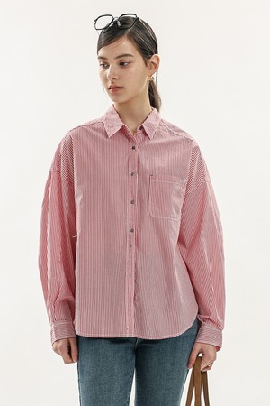 WD_Stripe casual shirt_RED