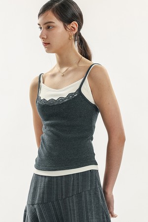 WD_Sleeveless lace layering top_CHARCOAL