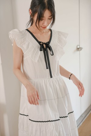 LS_Ruffle ribbon tiered dress