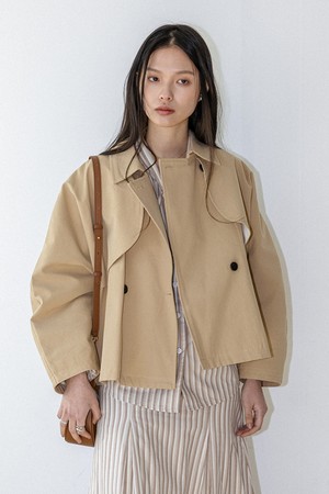 LS_Double button trench jacket_BEIGE