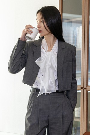 LS_Cropped blazer jacket_GRAY
