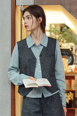 SR_Relaxed plaid vest