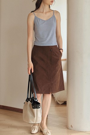SR_Diagonal corduroy midi skirt