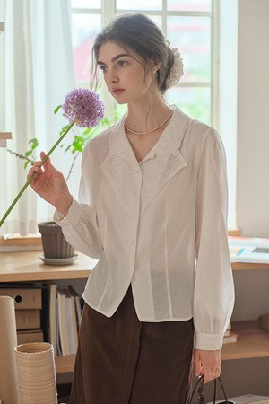 SR_Lapel long blouse top