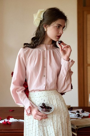 SR_French lapel lazy blouse