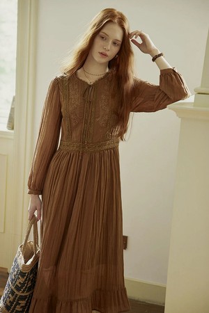 PM_Lace trim tiered dress