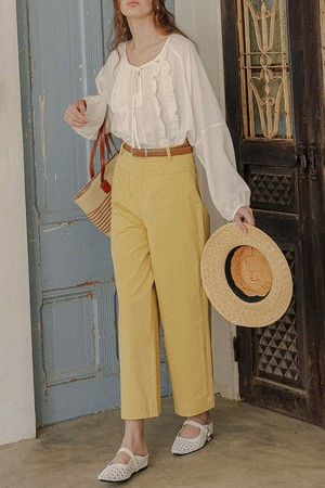 PM_Sunny cotton wide pants_YELLOW