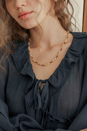 PM_Mixed bead pearl necklace_BROWN