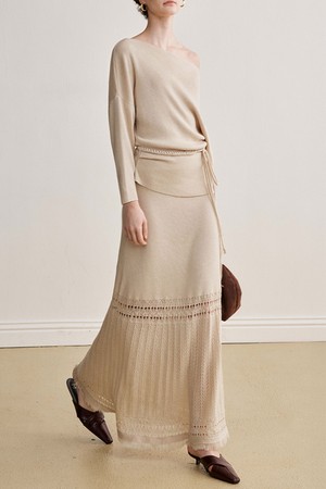 YY_Knit hollow skirt