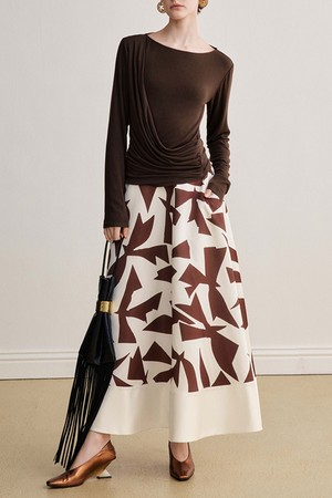 YY_Geometric print skirt