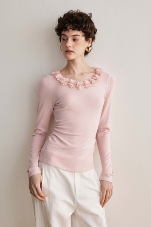 YY_Floral crew top_2color