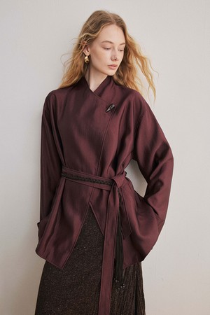YY_Loose lace-up elegant jacket_2color