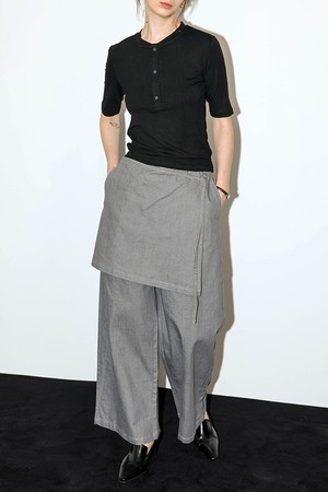 WD_Skirt layered wide pants_2color
