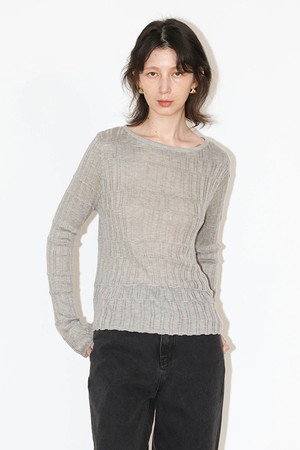 WD_Texture round neck knit